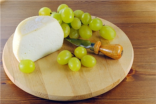 意大利,奶酪,葡萄,木质,案板