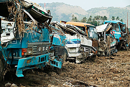 汇集,交通工具,毁坏,印度洋,地震,海啸,2004年,省,印度尼西亚
