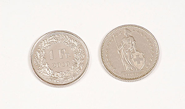 瑞士,法郎,硬币,正面,后面