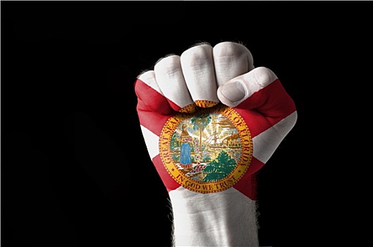 拳头,涂绘,彩色,美国,佛罗里达,旗帜