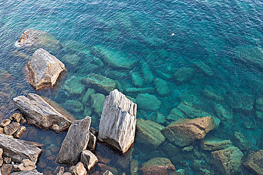 海岸线,里奥马焦雷,五渔村国家公园,五渔村,省,拉斯佩齐亚,利古里亚,意大利