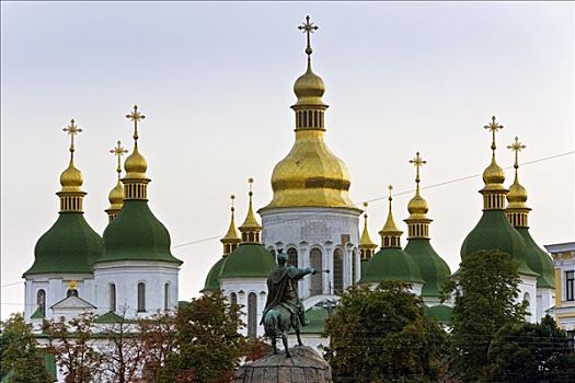 绿色,屋顶,黄金,圆顶,基辅,乌克兰