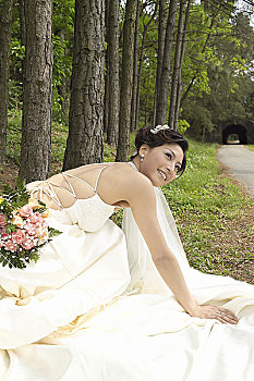 漂亮,新娘,亚洲