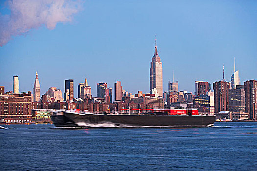 驳船,纽约,港口