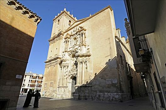 青铜,雕塑,圣马利亚,大教堂,阿利坎特,白色海岸,西班牙