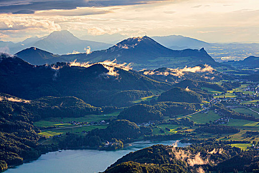 风景,高处,贝希特斯加登阿尔卑斯山,萨尔茨卡莫古特,奥地利