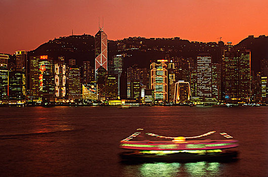 维多利亚港,太平山,夜晚,特别,管理,区域,香港,中国