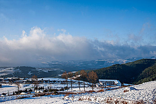 云南东川雪后红土地