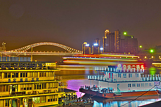 重庆朝天门码头夜景