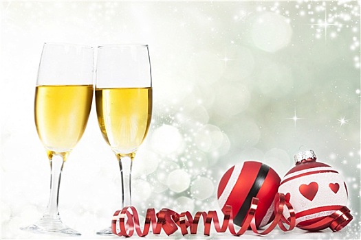 香槟,圣诞装饰,假日