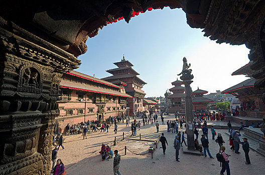 印度教,庙宇,佛教,纪念碑,帕坦,杜巴广场,拉利特普尔,地区,尼泊尔,亚洲