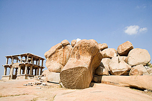 石头,遗址,柱廊,背景,印度