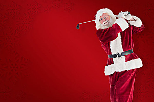 圣诞老人,玩,高尔夫