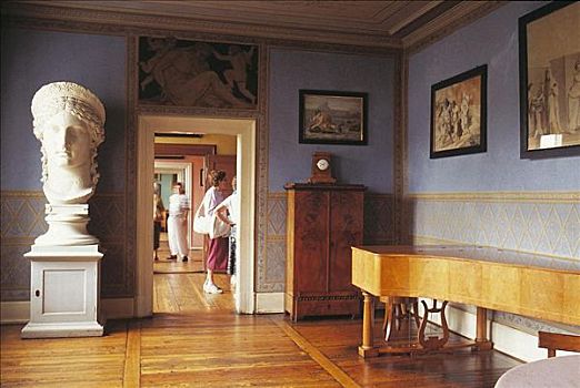 蓝色,房间,房子,客厅,博物馆,魏玛,图林根州,欧洲,钢琴