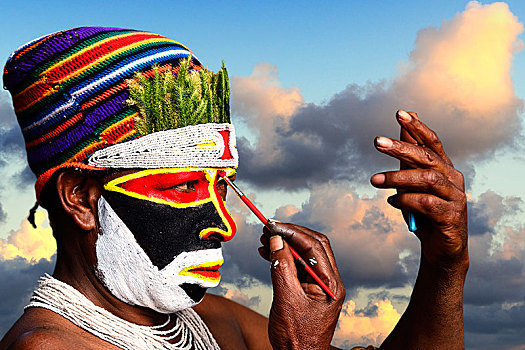 准备,高地,部落,钩,群体,每年,唱歌,戈罗卡,巴布亚新几内亚,大洋洲