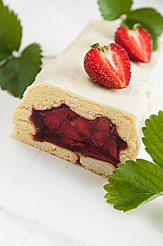 草莓蛋糕,胶冻
