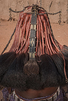 辛巴族,发饰,婚姻,女人,地区,纳米比亚,非洲
