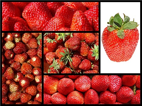草莓,抽象拼贴画