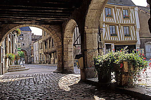 法国,勃艮第,中世纪,乡村,市政厅