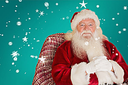 头像,圣诞老人,坐,扶手椅