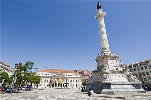 罗斯奥广场,国家剧院,里斯本,葡萄牙,欧洲