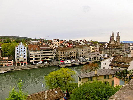 美女,风景,苏黎世,河,林马特河,瑞士