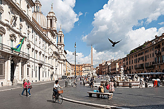 纳佛那广场,看,北方,罗马,意大利,欧洲
