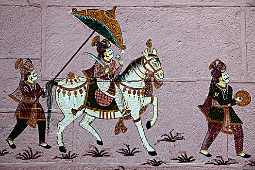 印度,拉贾斯坦邦,壁画