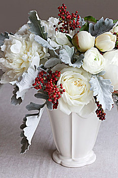 冬天,插花,花瓶,桌上,加拿大