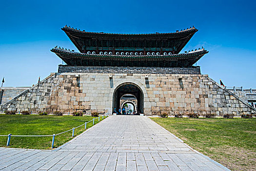巨大,石墻,世界遺產(chǎn),水原,要塞,韓國