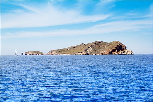 伊比萨岛,岛屿,蓝色,地中海