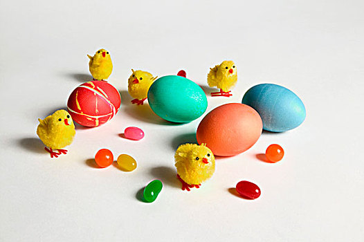 彩色,复活节彩蛋,胶质软糖,玩具,幼禽