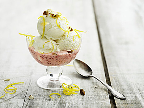 冰淇淋,树莓酸奶