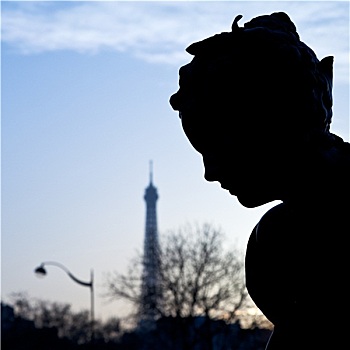 雕塑,亚历山大三世,埃菲尔铁塔,巴黎