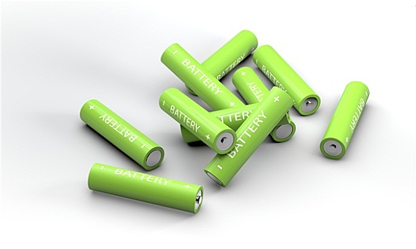 许多,绿色,电池