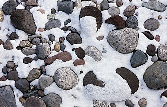 雪,石头,山,雷尼尔山,国家公园,华盛顿,美国