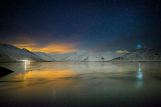 星空,上方,斯奈山半岛,冰岛