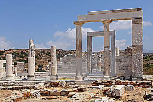 庙宇,纳克索斯岛,基克拉迪群岛,爱琴海,希腊,欧洲