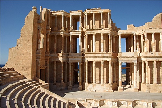 罗马,剧院,萨布拉塔,利比亚