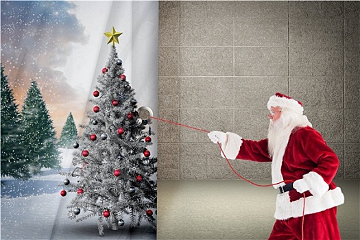 合成效果,图像,圣诞老人,绳索