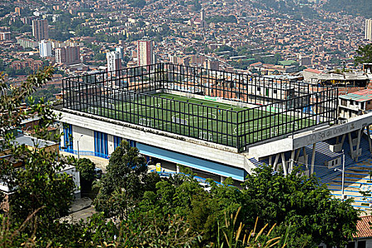 体育场地,远眺,市中心,哥伦比亚,南美