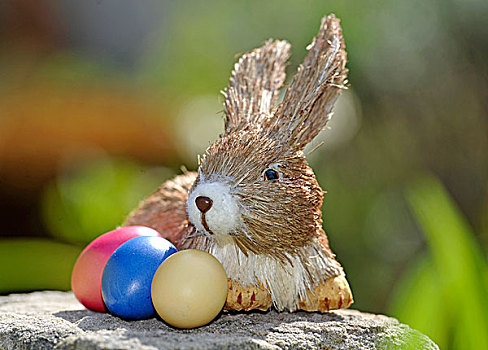 复活节兔子,雕塑,浅色,复活节彩蛋