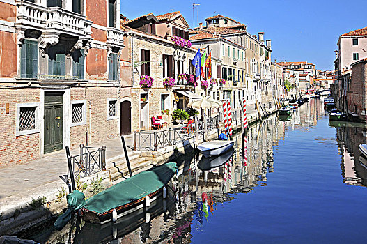 威尼斯,城市,狭窄,水,运河,桥,传统建筑,意大利,欧洲