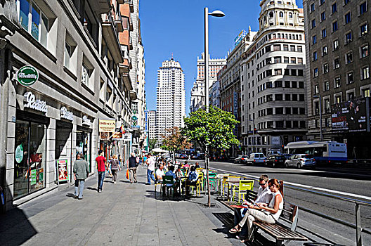 格兰大道,主要街道,马德里,西班牙,欧洲