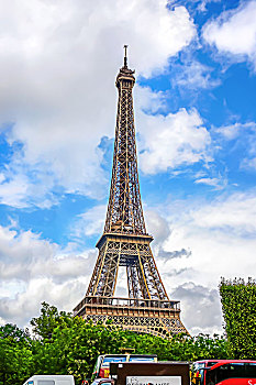 法国巴黎埃菲尔铁塔全景