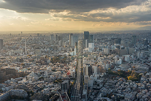 日本东京市区俯瞰