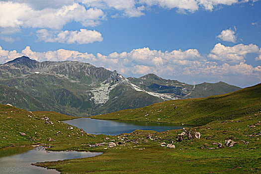 山景,湖,山谷,提洛尔,奥地利,欧洲