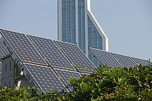 太阳能电池板,上海,中国