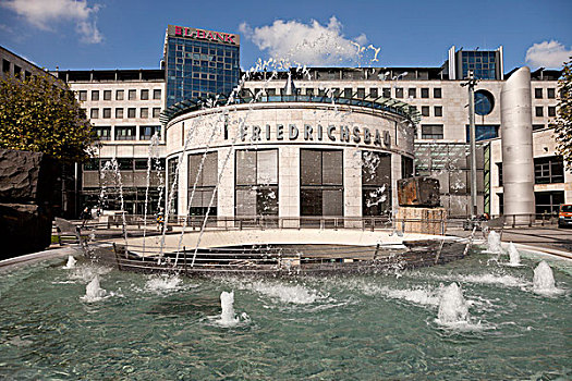 喷泉,正面,建筑,银行,巴登符腾堡,斯图加特,德国,欧洲