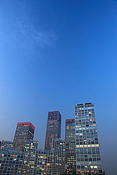 北京cbd商圈建筑夜景